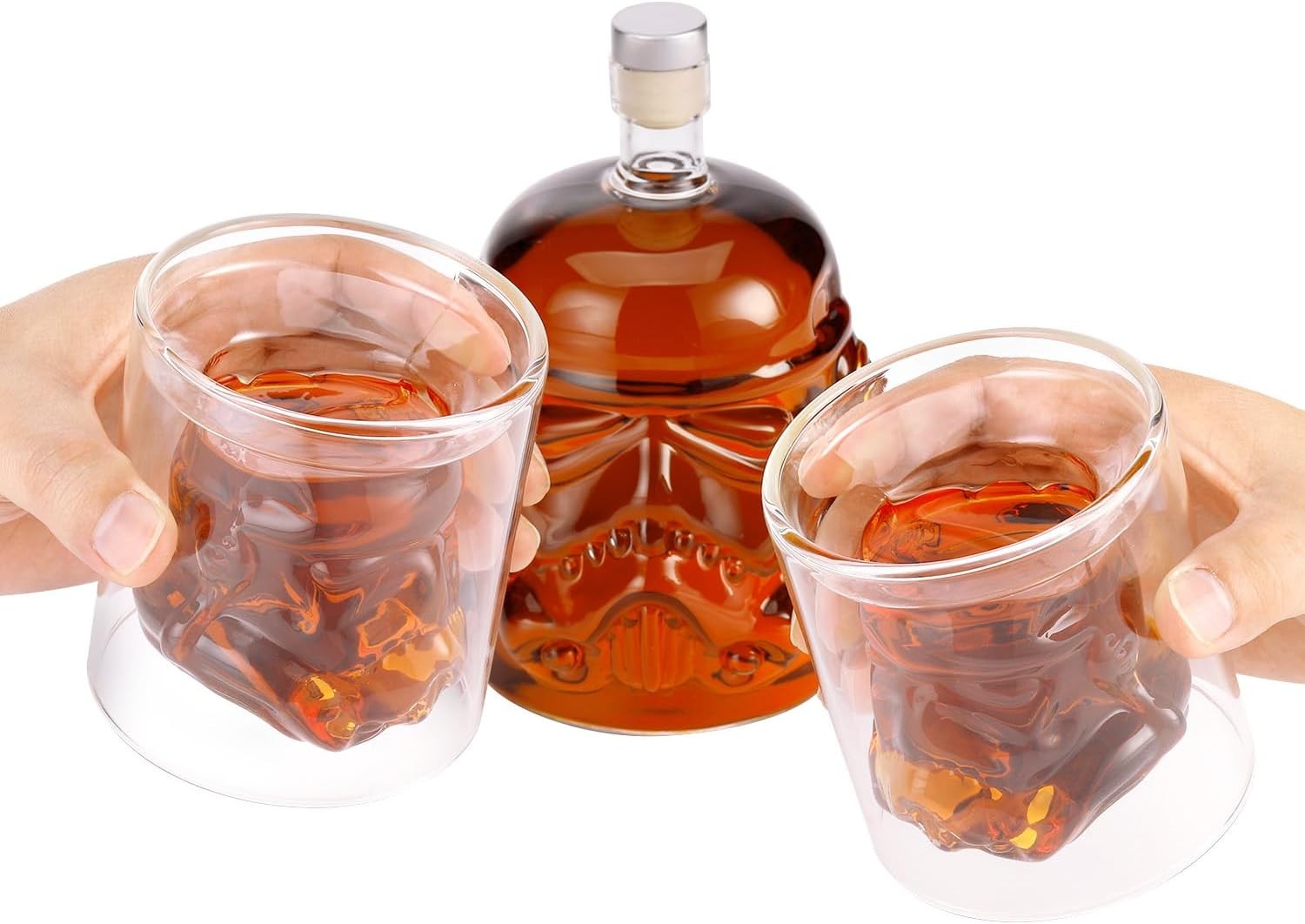3D Skull Whiskey Decanter Set 750ml with 2 Glasses & Keychain | Men's Gift