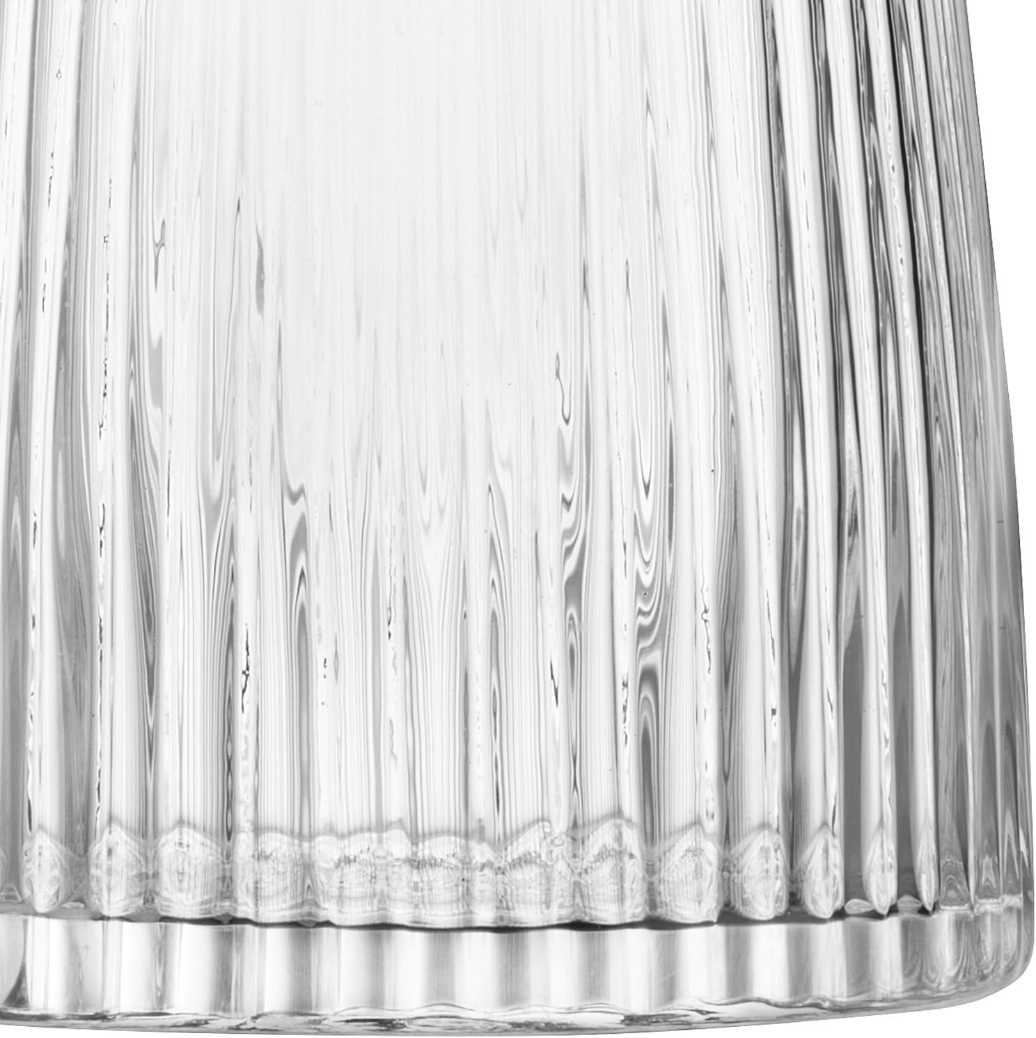 Clear Pleated Glass Vase 26cm Tall Modern Flower Vase Elegant Home Decor