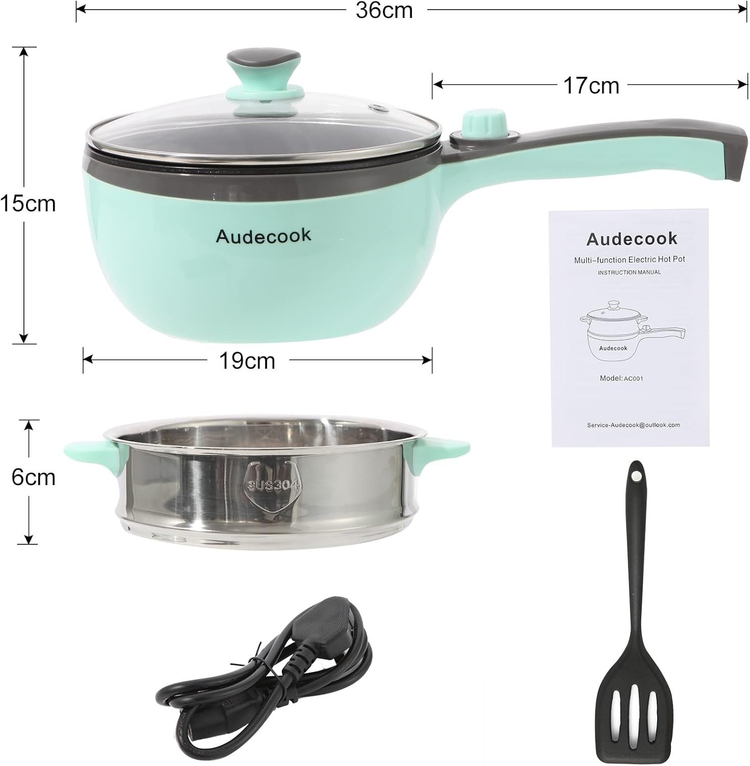 Electric Mini Hot Pot & Skillet with Steamer | Nonstick Multifunction Cooker