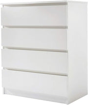 Modern White 4-Drawer Chest Storage Cabinet for Bedroom Hallway Living Room