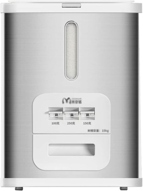 20KG Stainless Steel Auto Rice Dispenser 3-Button Grain Bin