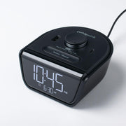 USB Charging Alarm Clock Black Digital Bedside Desk Clock Dual USB Ports
