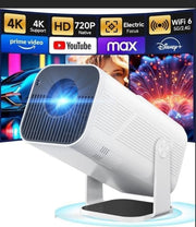 4K Smart Mini Projector WiFi 6 Bluetooth Android Portable White
