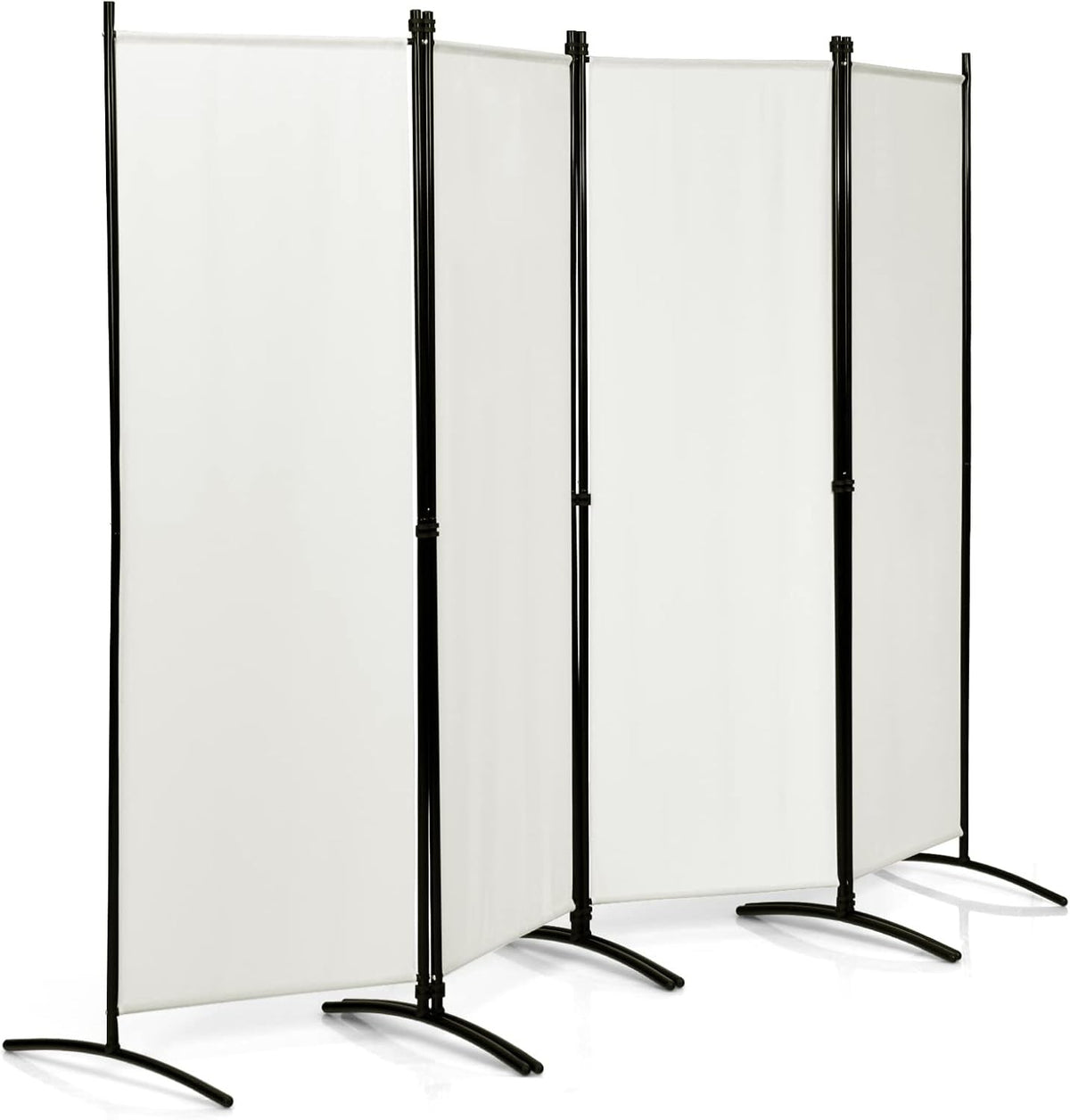 4 Panel Folding Room Divider Privacy Screen Freestanding Partition Wall Cream