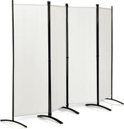 4 Panel Folding Room Divider Privacy Screen Freestanding Partition Wall Cream