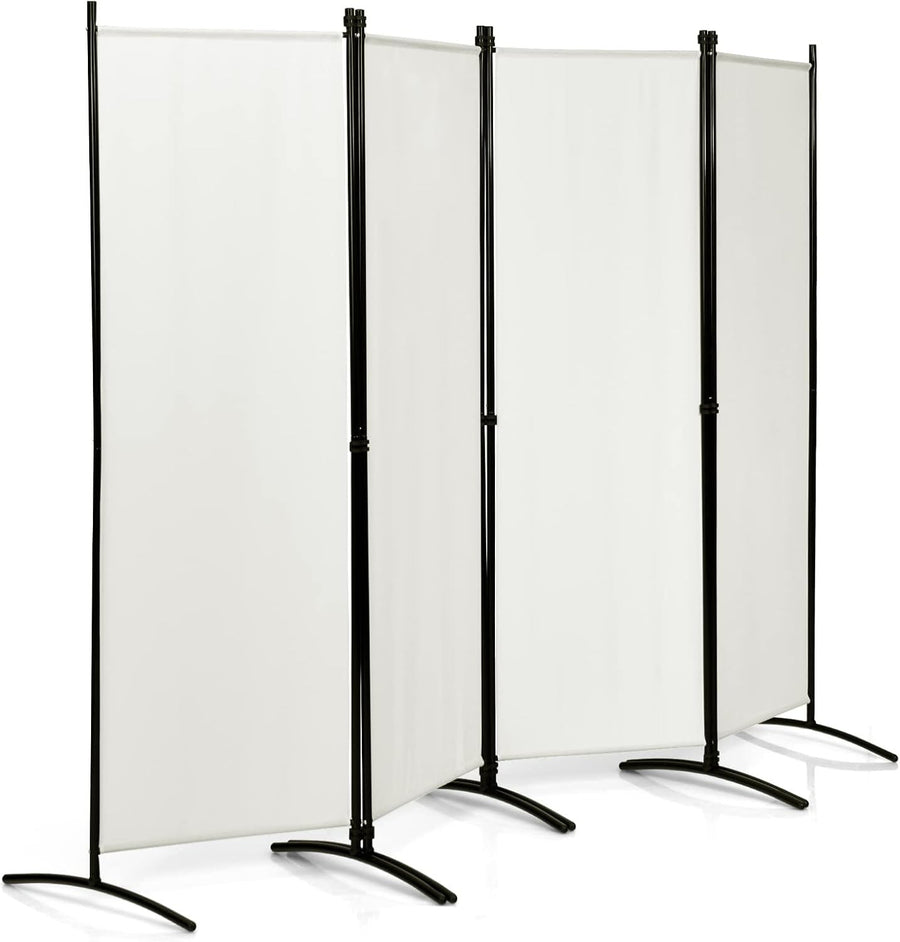 4 Panel Folding Room Divider Privacy Screen Freestanding Partition Wall Cream