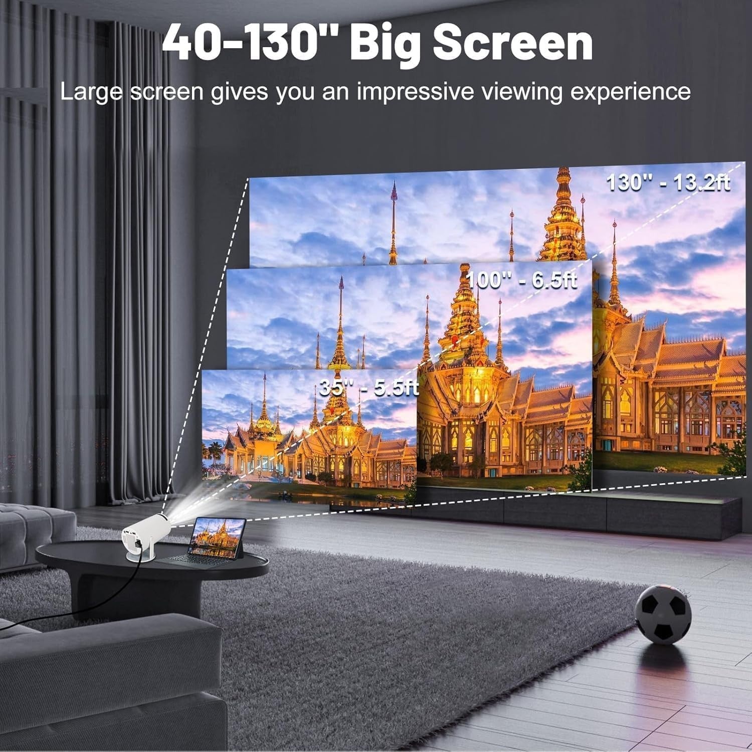 Mini Smart Projector 1080P Portable LED WiFi Bluetooth Home Cinema