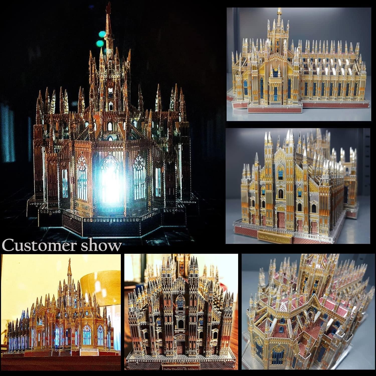 3D Metal Milan Cathedral Puzzle Model Building Kit, Laser Cut Jigsaw
