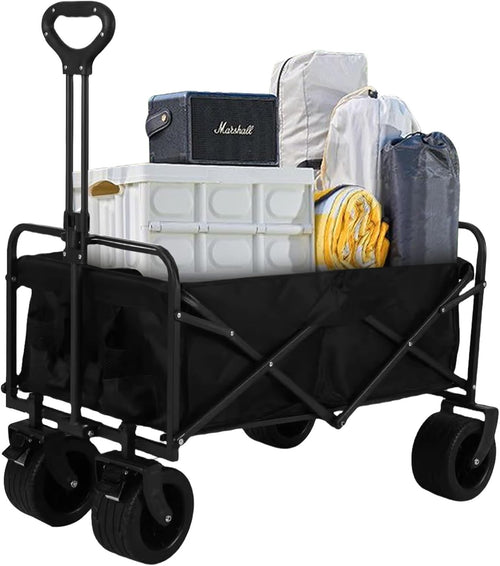 150kg Festival Folding Trolley Cart w/ Table Top All-Terrain Beach Camping Wagon