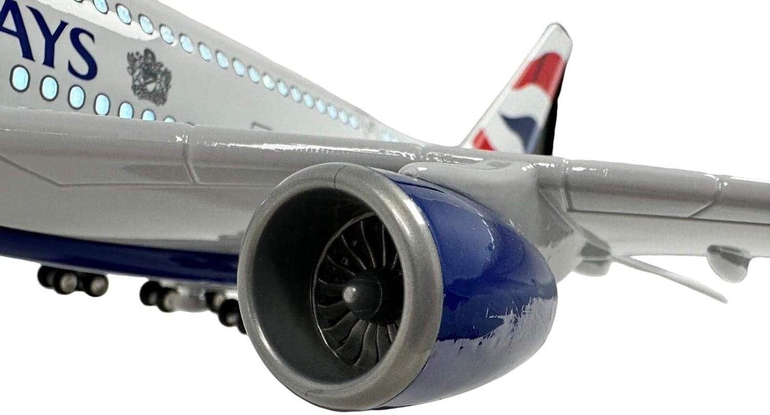 Large Scale Model Plane w/ Voice-Activated Lights & Stand | Aviation Decor
