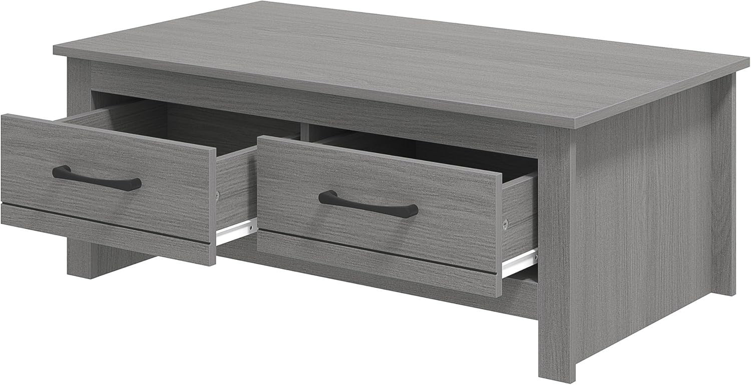 Dark Grey Coffee Table with 2 Drawers & Shelf 93x53x36cm Storage Unit