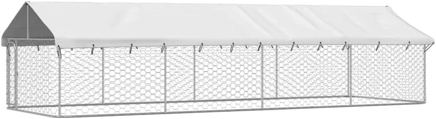 XXL 600x200cm Outdoor Dog Kennel – Lockable Steel Frame with UV Roof Cover