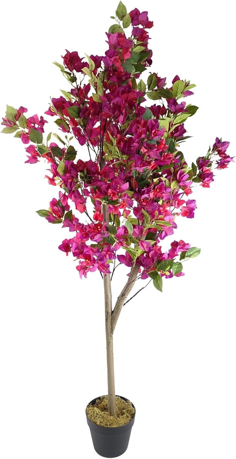 150cm Artificial Pink Rose Blossom Tree Bougainvillea Plant in Pot Home Decor