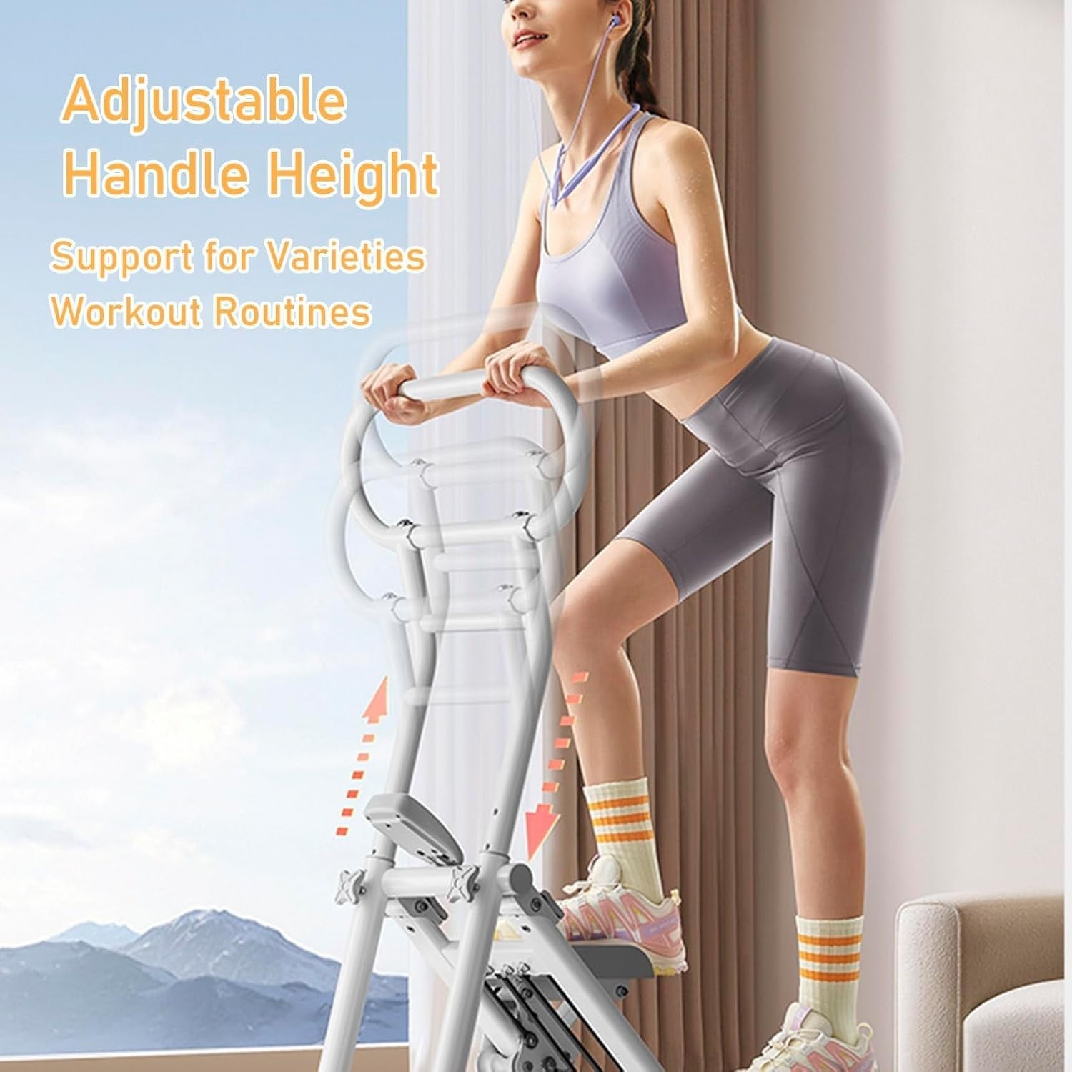 Foldable Vertical Climber Exercise Machine w/ LED Monitor & 264lb Capacity