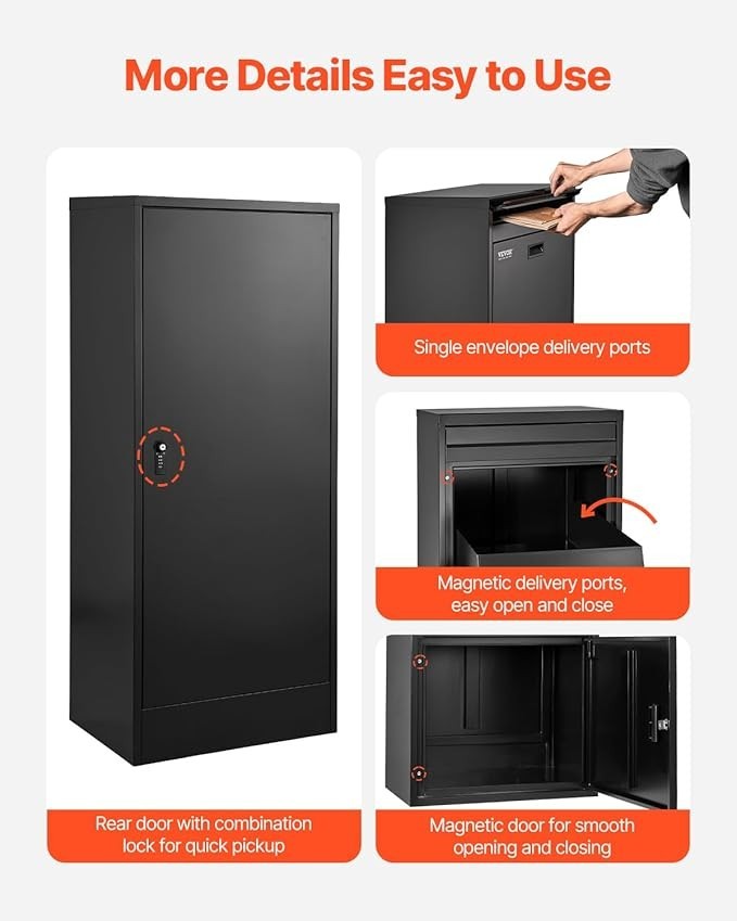 Lockable Parcel Drop Box Outdoor Mailbox – Anti-Theft, Weatherproof, Large