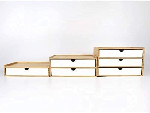 Wood Desk Organizer 3 Drawer Storage Box | Office, Makeup, Stationery
