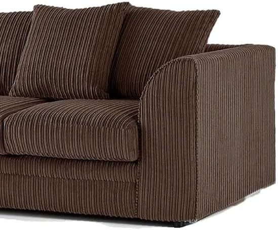 Jumbo Cord L Shape Corner Sofa LH – Comfy 4 Seater Chocolate Brown Couch