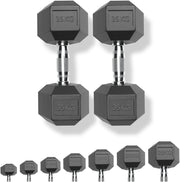 70kg Dumbbell Pair 2x35kg Rubber Hex Weights Commercial Home Gym