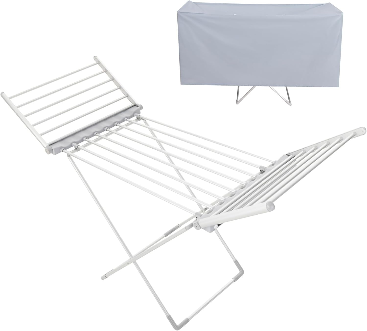 Electric Heated Clothes Airer Digital Timer Thermostat Foldable Drying Rack