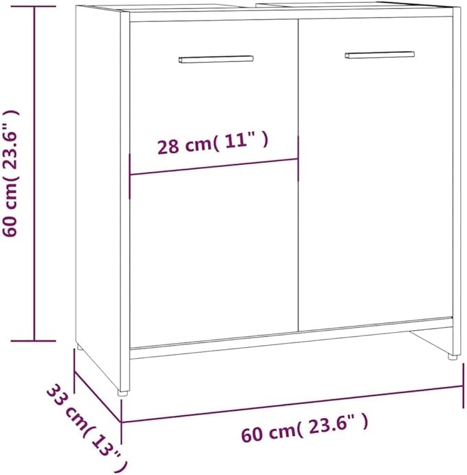 Bathroom Cabinet - Modern Grey Sonoma Engineered Wood Bathroom