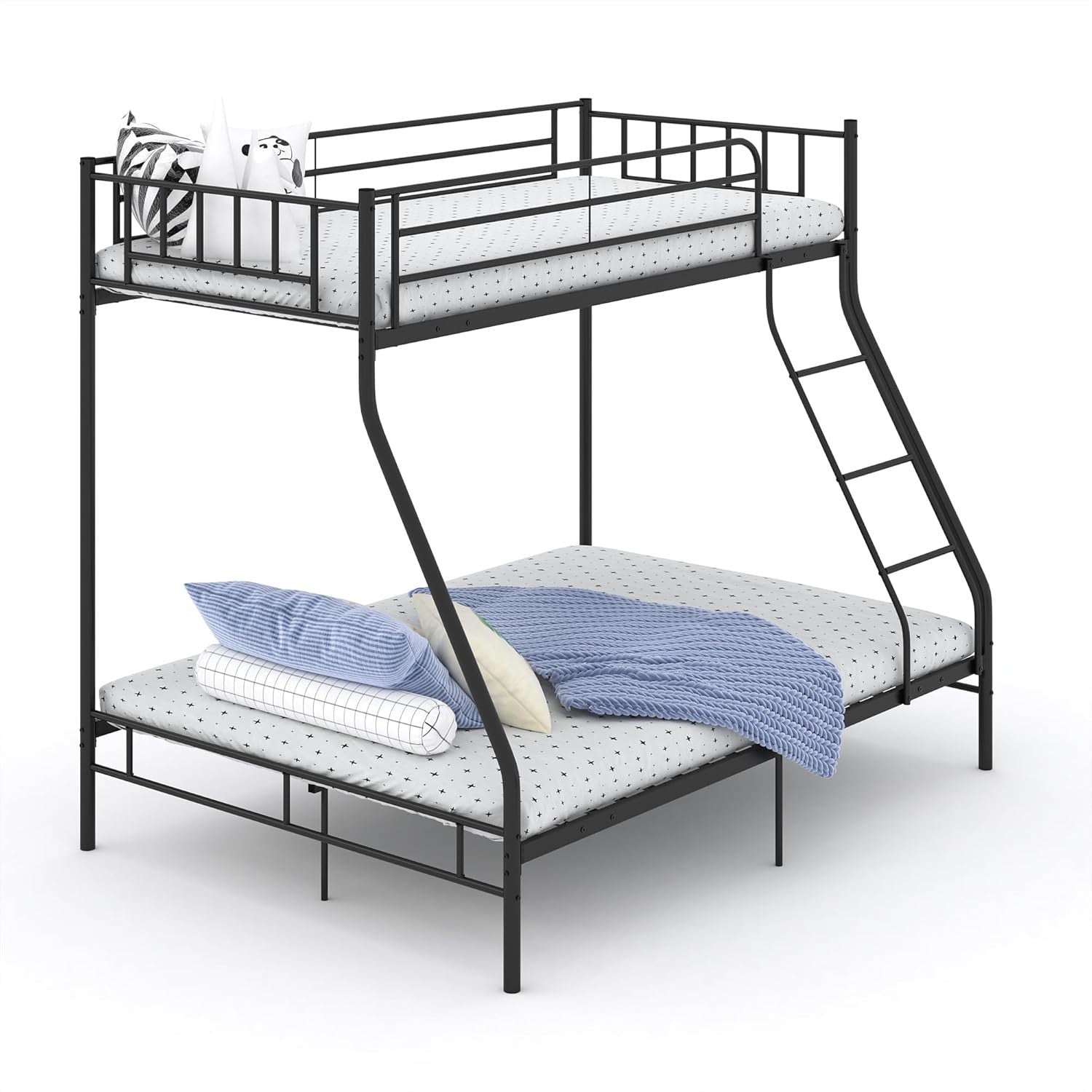 Triple Bunk Bed Frame Metal 3ft Single Over Double Space Saver Kids Adult