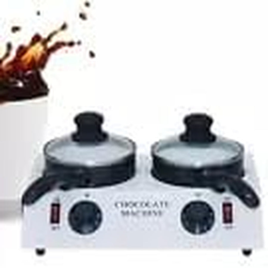 Dual Pot Chocolate Melting Machine Electric Warmer Adjustable Temp
