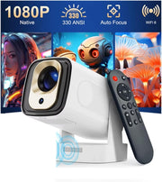 Mini 1080P Smart Projector Android 11 WiFi 6 Bluetooth Auto Focus
