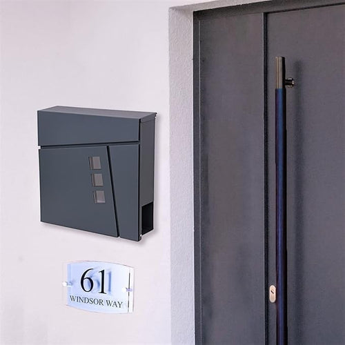 Lockable Wall Mounted Post Box with Flap | Secure Steel Mailbox | Easy Install