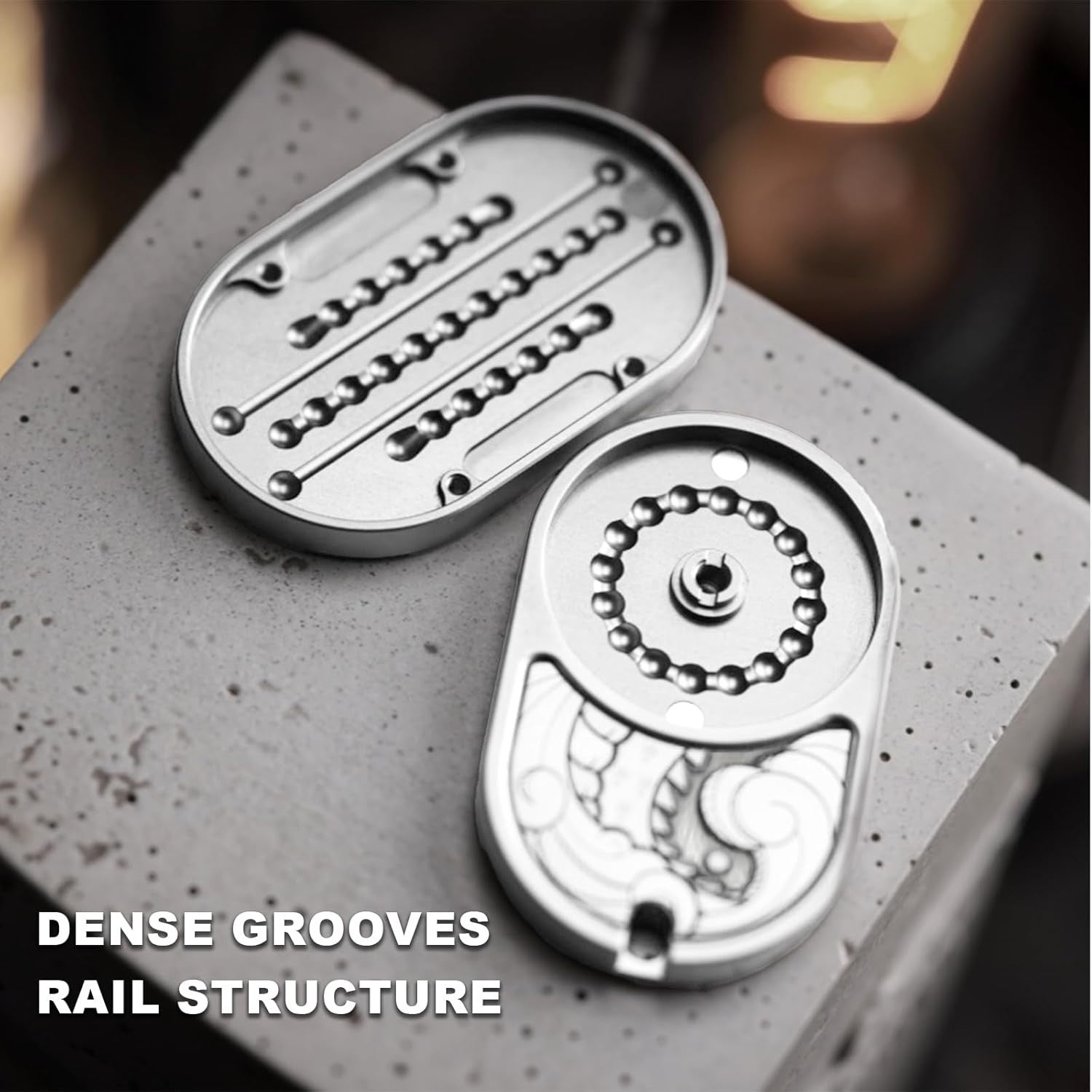 Silver Steel Dragon Fidget Slider Ratchet Clicker Focus EDC