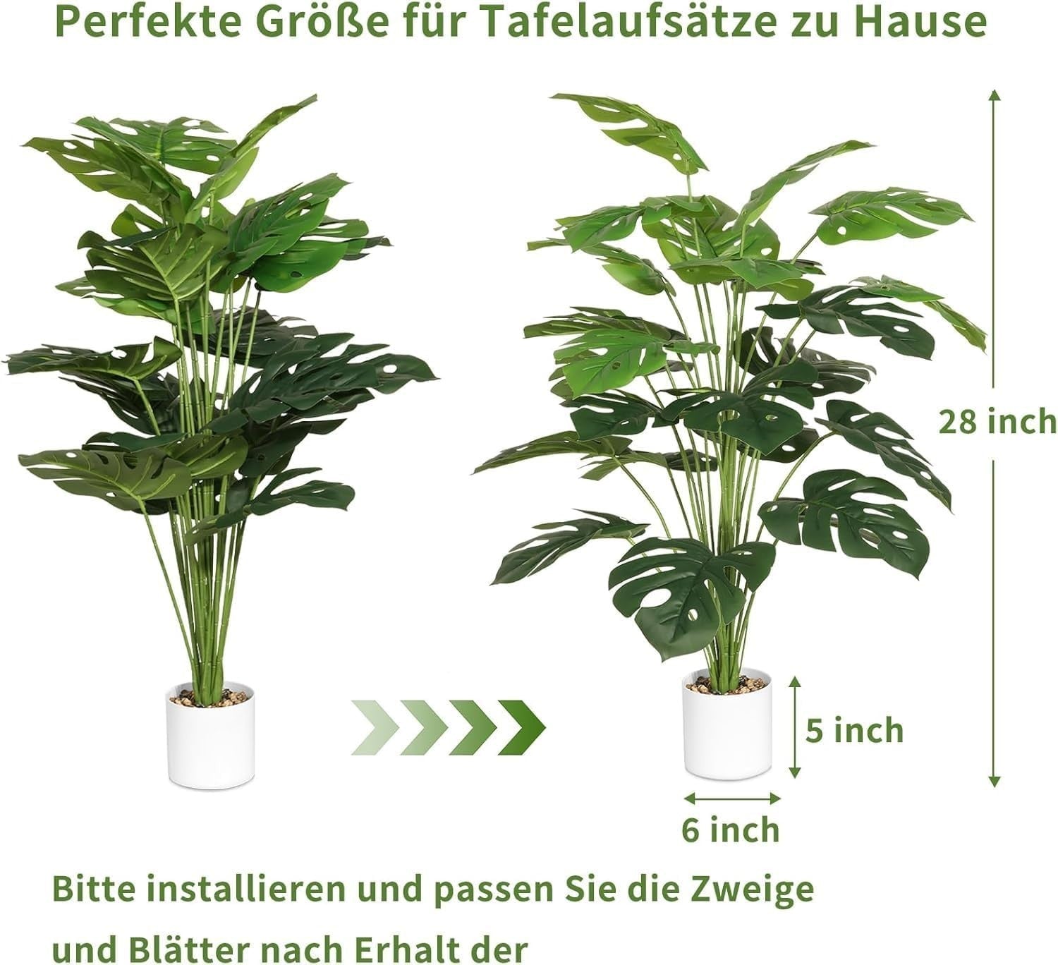 71cm Artificial Monstera Plant Fake Tropical Tree Indoor Outdoor Home Decor