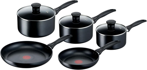 5pcs Titanium Non Stick Induction Cookware Set with Thermo Signal Glass Lids
