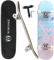 Complete Skateboard 31"x8" Pink Maple Deck ABEC-9 Bearings