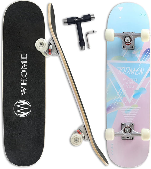 Complete Skateboard 31"x8" Pink Maple Deck ABEC-9 Bearings