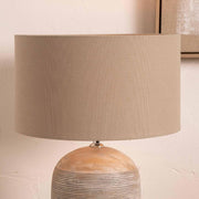 Taupe Drum Lampshade 45cm Cotton Cylinder Lined Table Floor Lamps