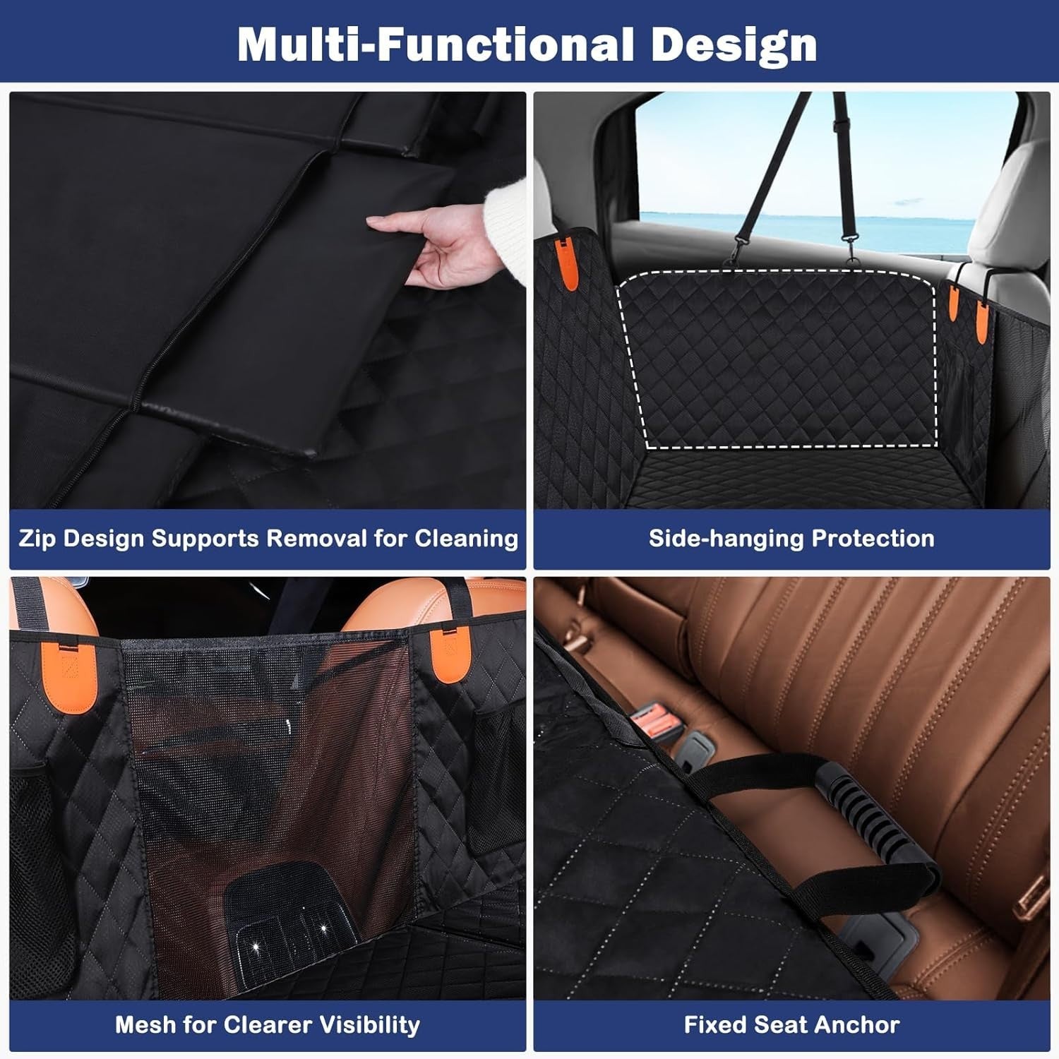 Dog Back Seat Extender Car Bed Waterproof Hard Bottom Non Slip Cover