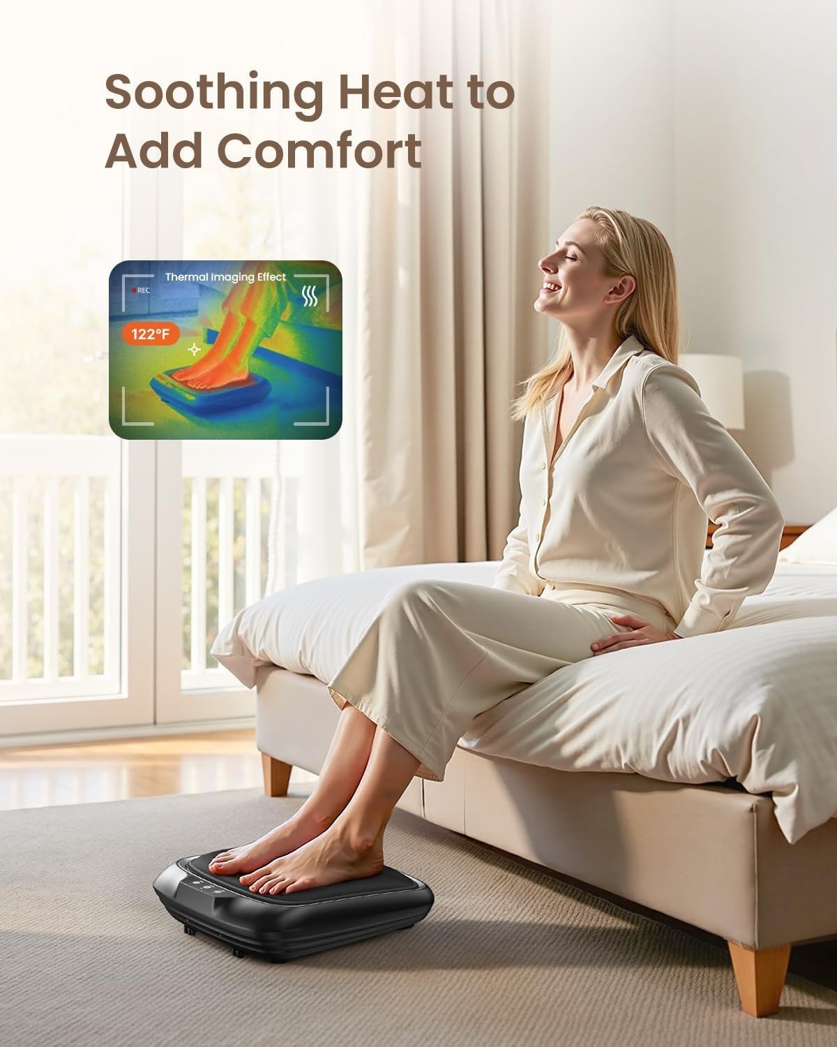 Heated Shiatsu Foot Massager Machine Deep Kneading Pain Relief