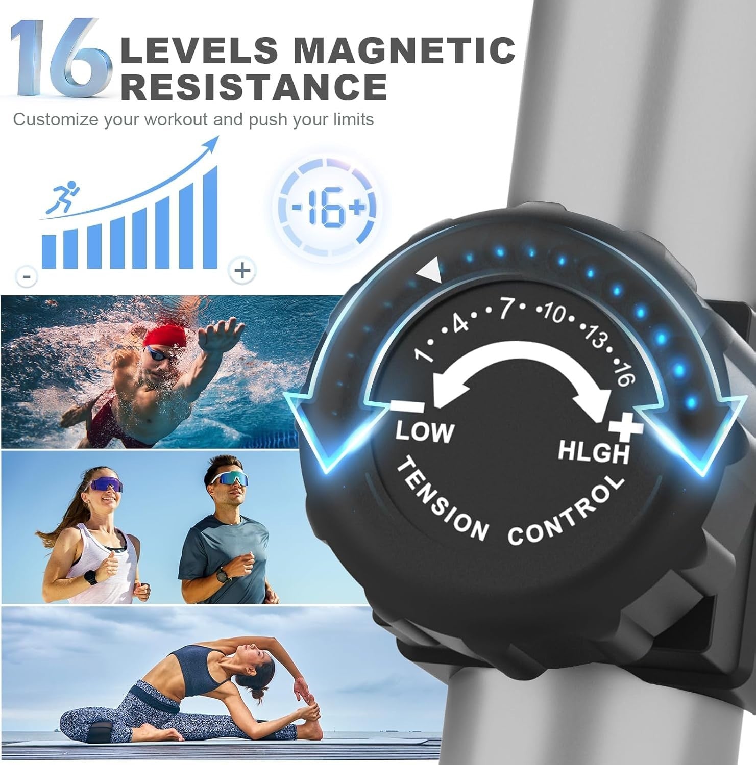 Ultra-Quiet Elliptical Cross Trainer 16-Level Magnetic Resistance Home Gym