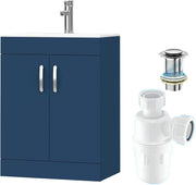 600mm Blue Bathroom Vanity Unit with Basin Floor Standing Sink Storage Cabinet
