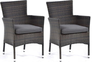 Rattan Tub Armchairs Set of 2 Outdoor Garden Patio Chairs with Cushions