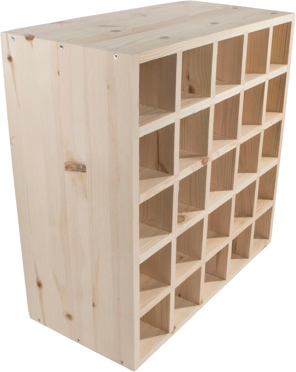Solid Pine Wine Rack 25 Bottle Storage Free Standing Rustic Display Unit