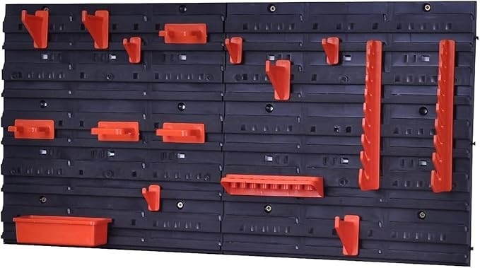 Wall Mounted Tool Peg Board Storage Bins Garage Workshop Rack