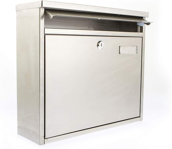 Secure Wall Mounted Post Box – Lockable, Weatherproof, Stainless Steel, 36x32x12