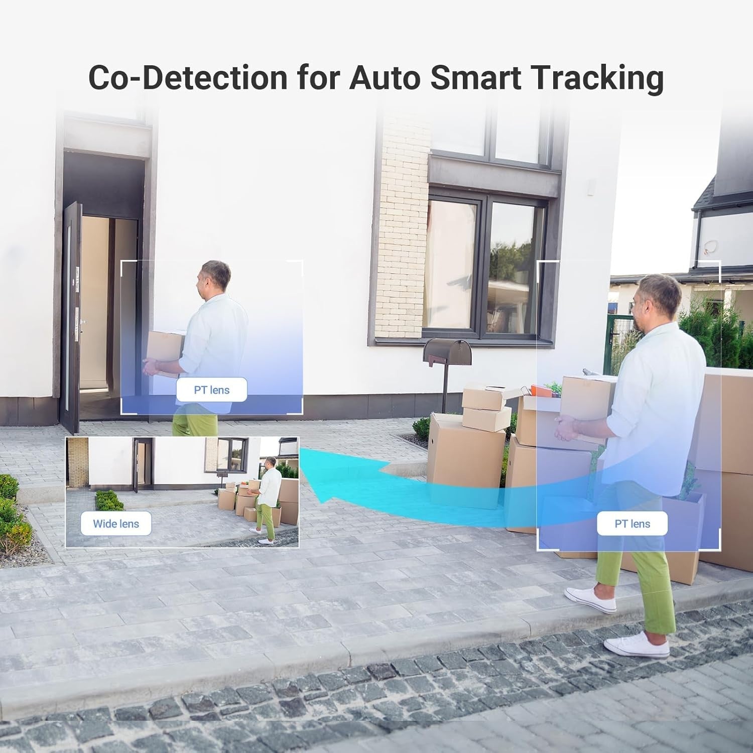 6K Dual Lens PTZ Security Camera WiFi Auto Tracking Color Night Vision