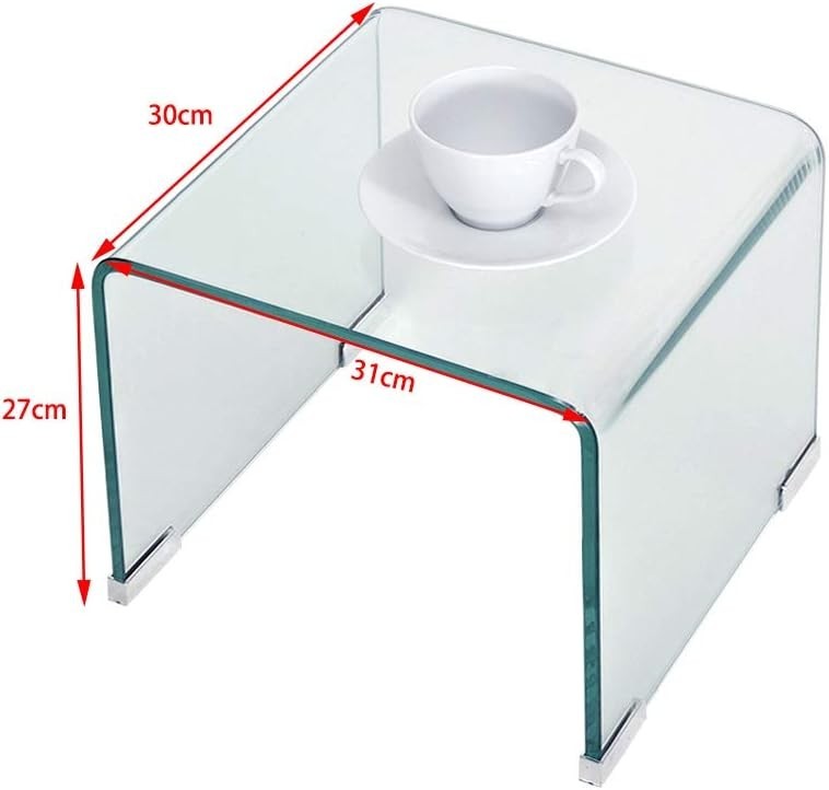 Nest of 3 Clear Glass Coffee Side End Tables Modern Space Saving Set