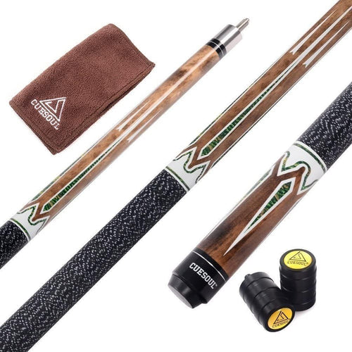 58” Billiard Pool Cue Canadian Maple 1/2 Joint 11.5mm Linen Grip