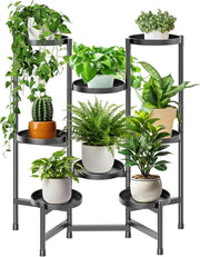 8 Tier Adjustable Metal Plant Stand Indoor Outdoor Tall Flower Display Rack