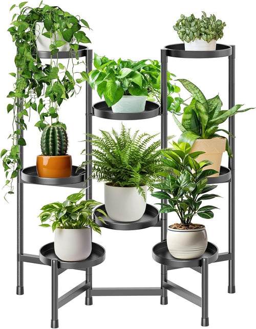 8 Tier Adjustable Metal Plant Stand Indoor Outdoor Tall Flower Display Rack