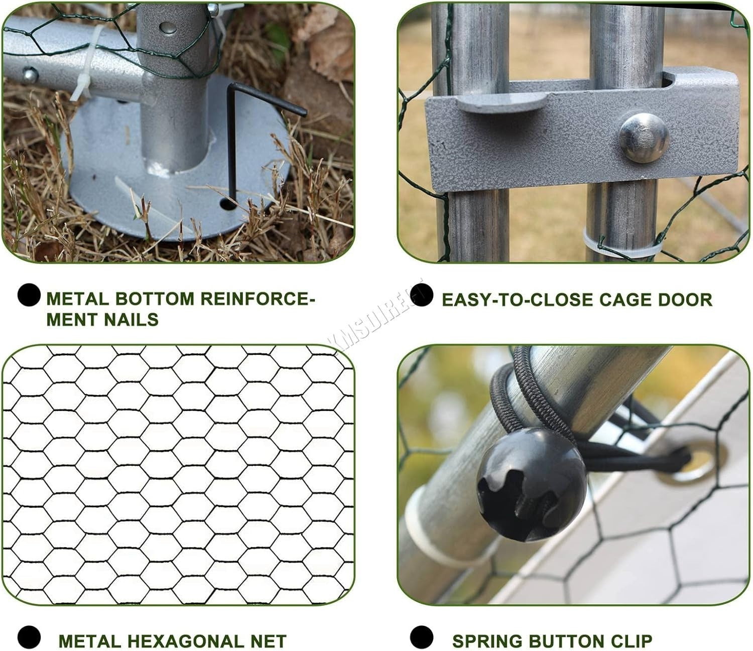 Walk In Chicken Run Outdoor Metal Pet Enclosure 3x2x2m Secure Cage