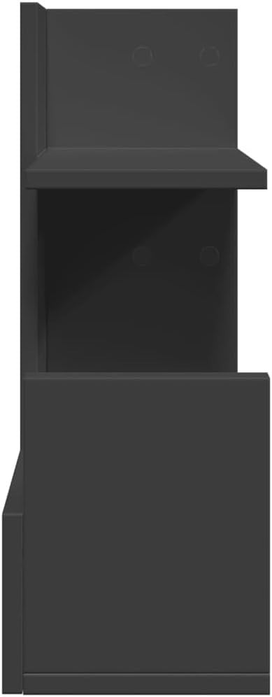 Black Desk Organizer Tray – Multi-Level Engineered Wood Storage 49x20x52.5 cm
