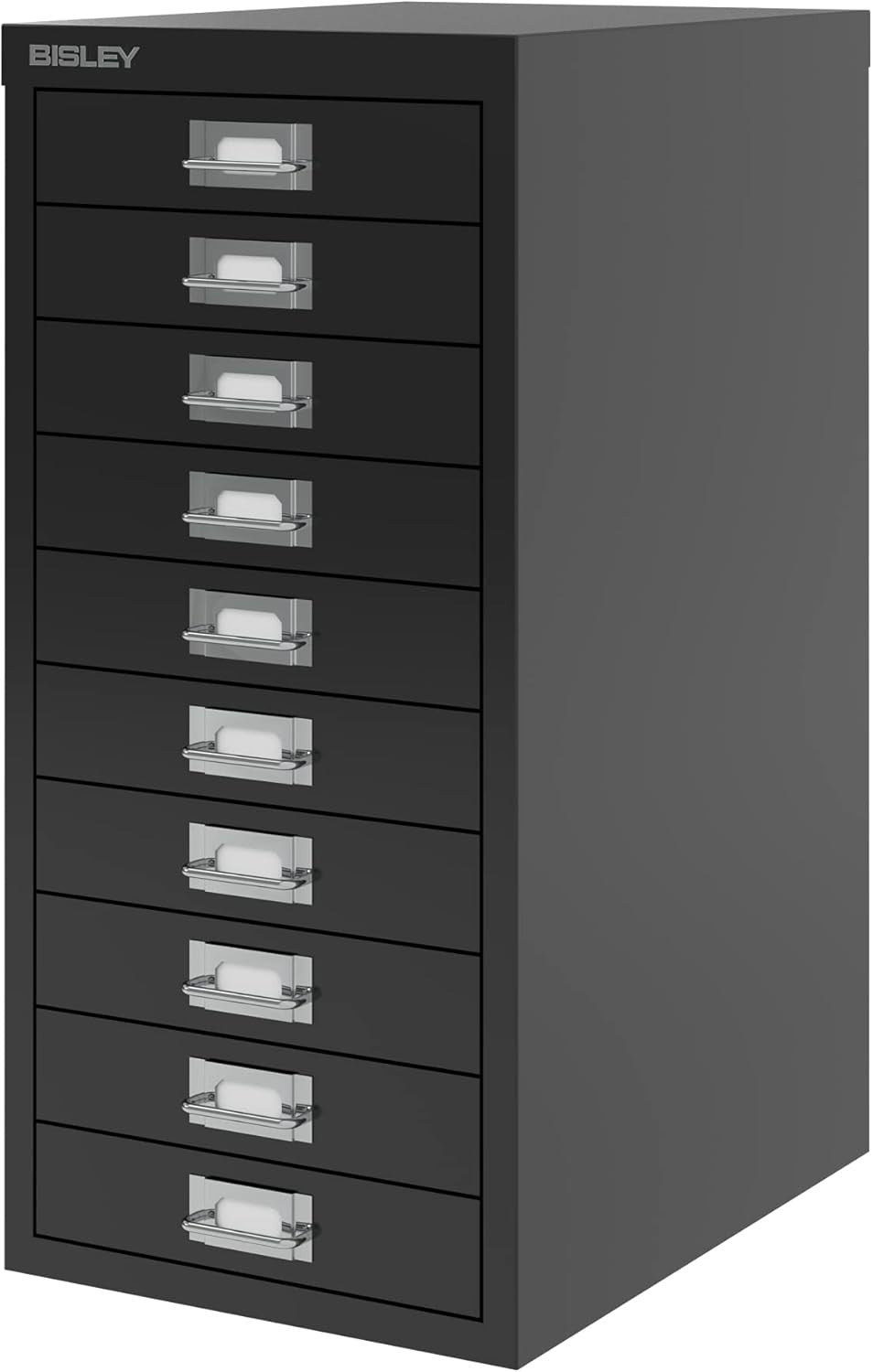 Black 10 Drawer Metal Multidrawer Cabinet A4 Stationery Storage